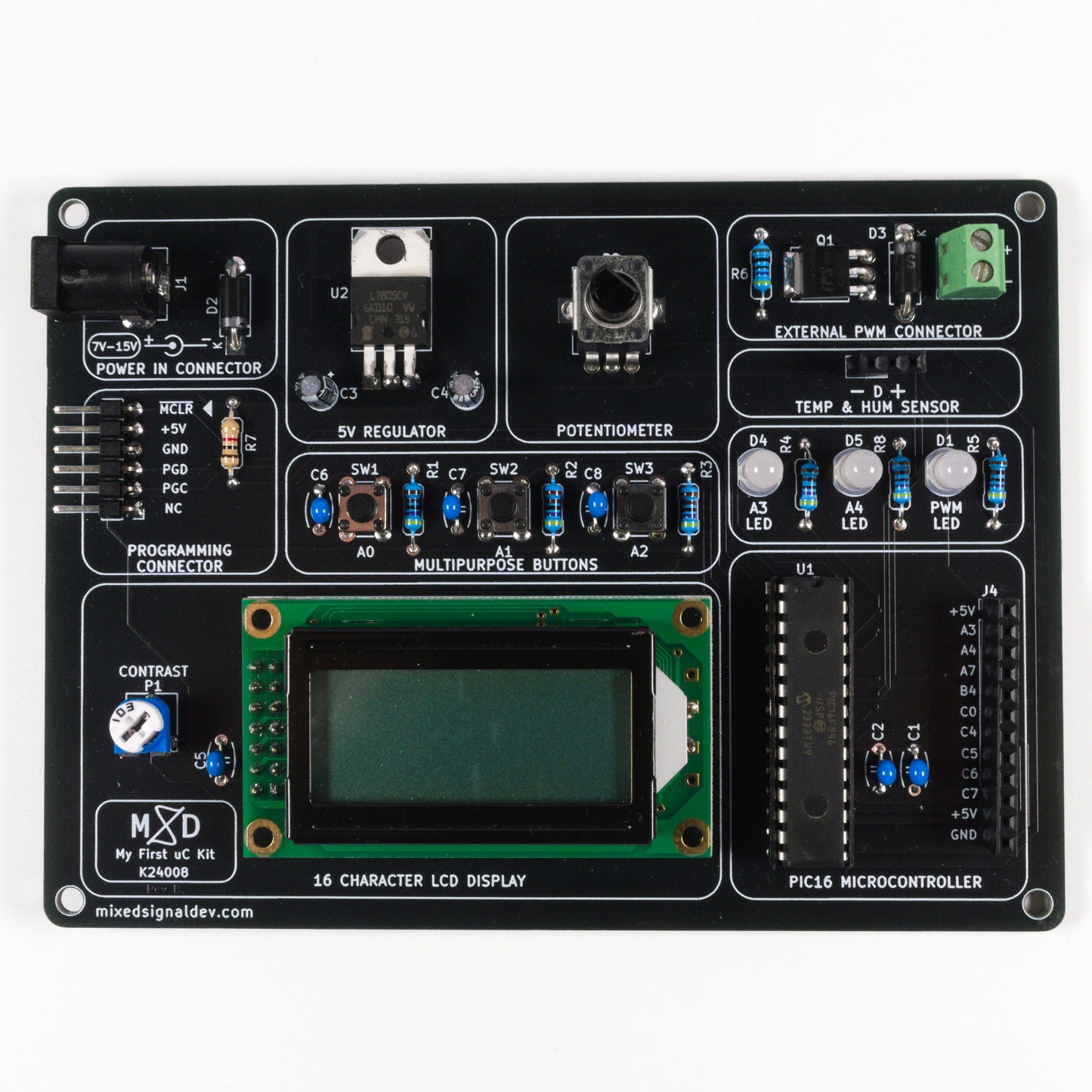 My First uC DIY Kit - Mixed Signal Development