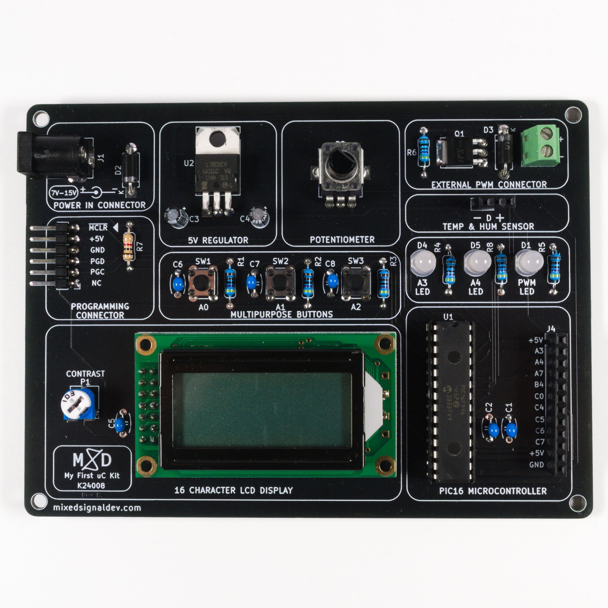 My First uC DIY Kit - Mixed Signal Development