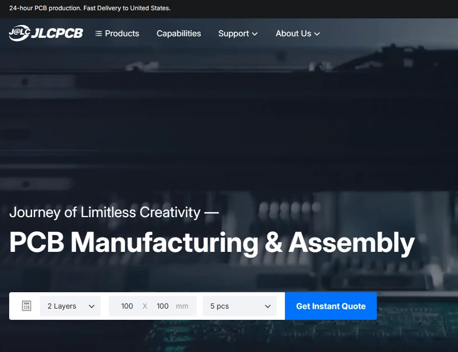 JLCPCB website - PCB manufacturing and assembly
